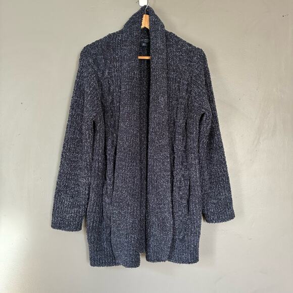 BAREFOOT DREAMS Blue CozyChic Cabin Cable Knit Cardigan Women’s Size XS - Picture 3 of 8